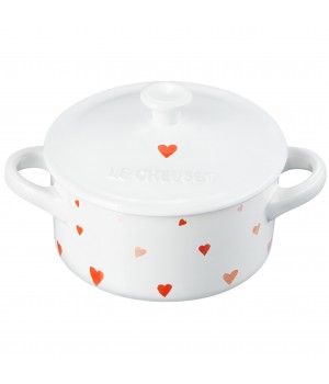 Кокотница 10 см с принтом «Сердце» Белый, Le Creuset, 81901100101830, Керамика