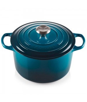 Кастрюля круглая 24 см Лазурь, стальная ручка, Le Creuset, 21195246422430, Чугун