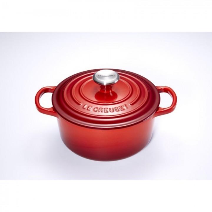 Кастрюля круглая 26 см Вишня, стальная ручка, Le Creuset, 21177260602430, Чугун