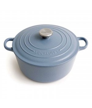 Кастрюля круглая 24 см Голубой минерал, стальная ручка, Le Creuset, 21001244514461, Чугун