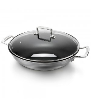 Вок 30 см со стеклянной крышкой и антипригарным покрытием, Le Creuset, 96201130001000, Сталь