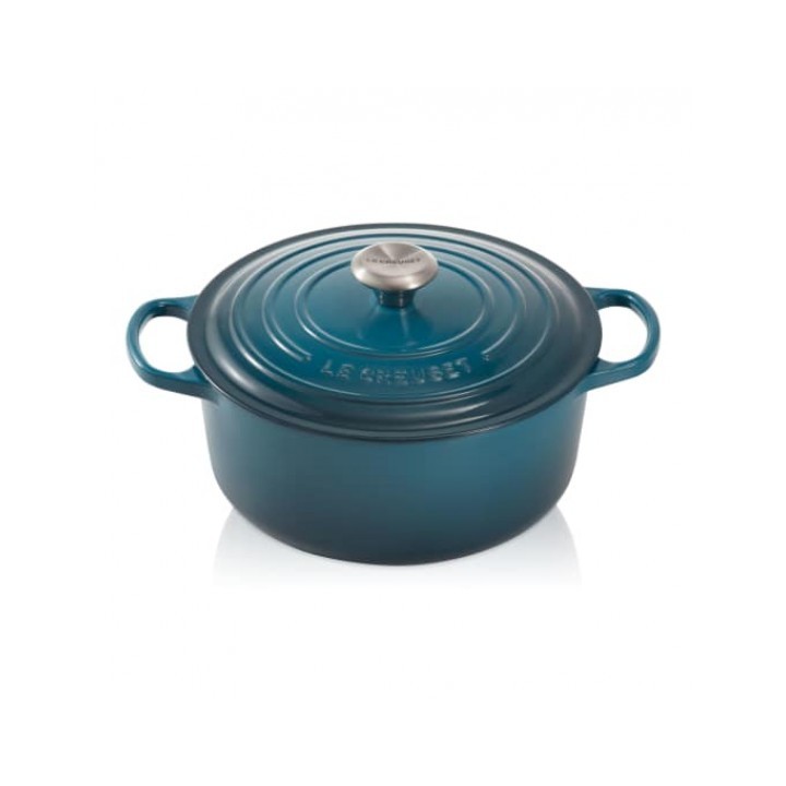 Кастрюля круглая 26 см Лазурь, стальная ручка, Le Creuset, 21177266422430, Чугун