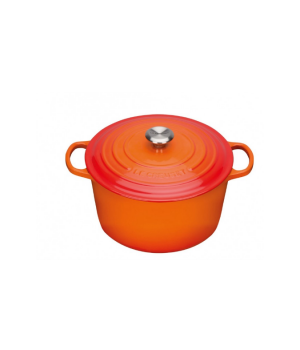 Кастрюля круглая 24 см Огненная лава, стальная ручка, Le Creuset, 21195240902430, Чугун