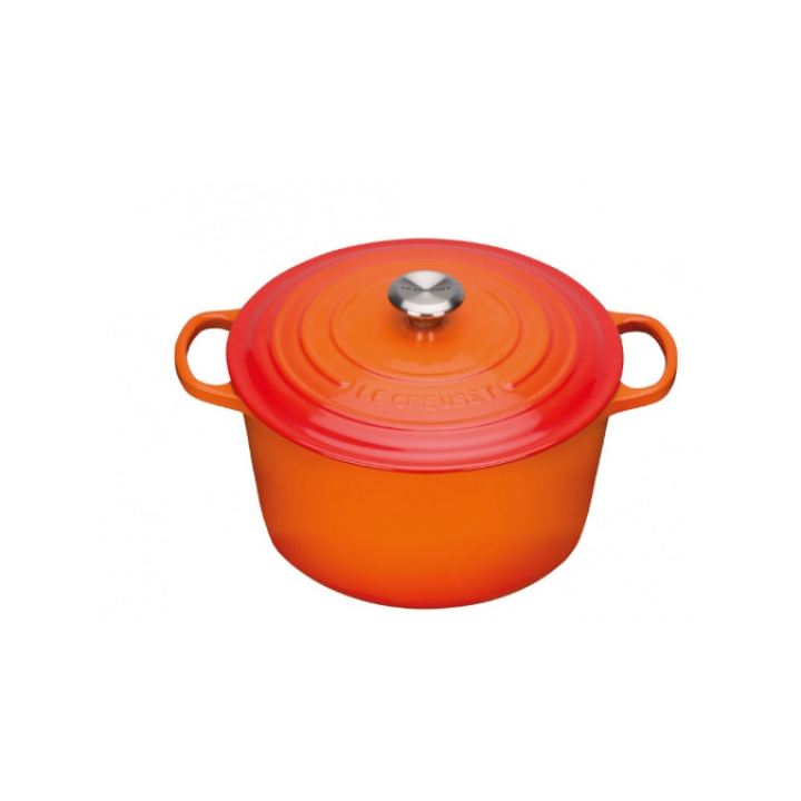 Кастрюля круглая 24 см Огненная лава, стальная ручка, Le Creuset, 21195240902430, Чугун