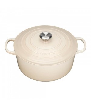 Кастрюля круглая 28 см Песочный, стальная ручка, Le Creuset, 21177286802430, Чугун