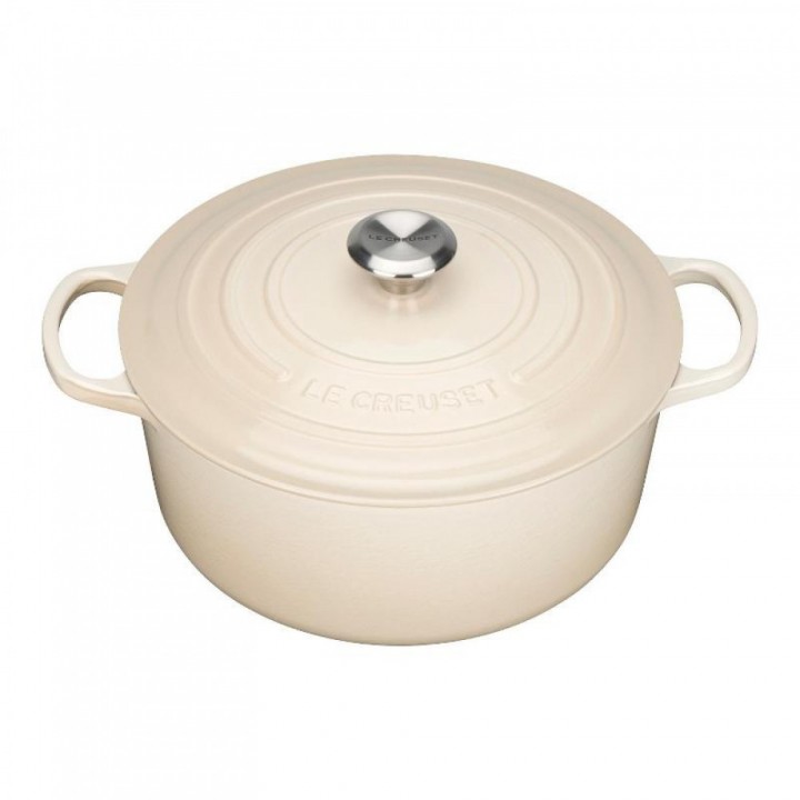 Кастрюля круглая 28 см Песочный, стальная ручка, Le Creuset, 21177286802430, Чугун