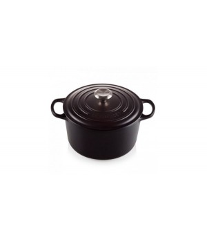 Кастрюля круглая 24 см Чёрный, стальная ручка, Le Creuset, 21195240000430, Чугун