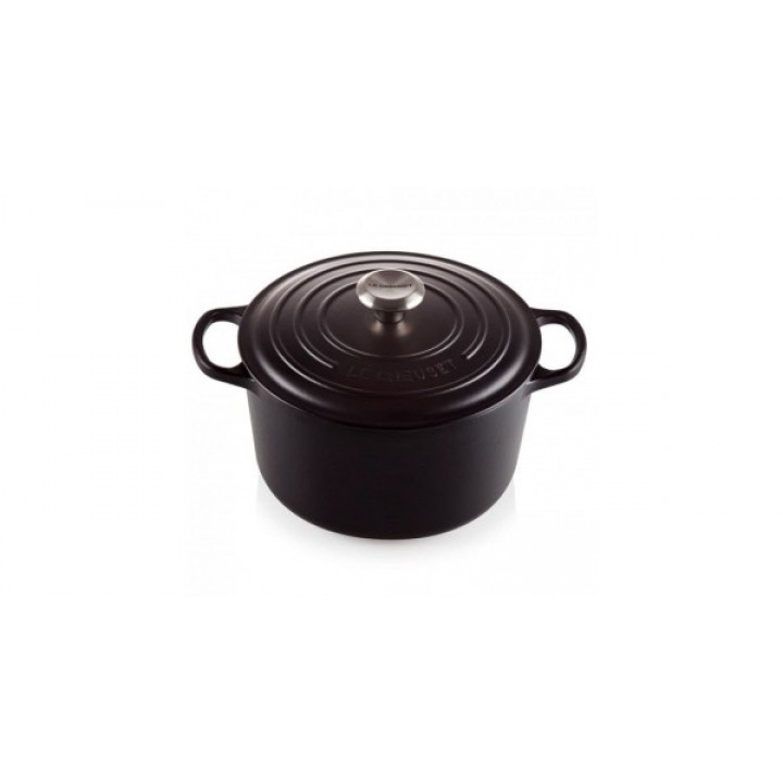 Кастрюля круглая 24 см Чёрный, стальная ручка, Le Creuset, 21195240000430, Чугун