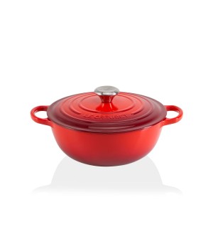 Казан 26 см Вишня, стальная ручка, чёрная эмаль, Le Creuset, 21114260600430, Чугун