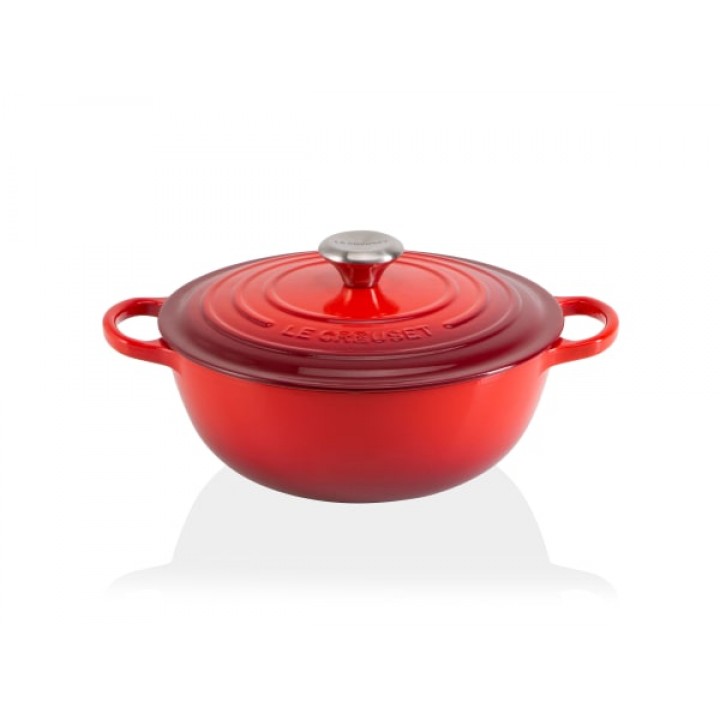 Казан 26 см Вишня, стальная ручка, чёрная эмаль, Le Creuset, 21114260600430, Чугун