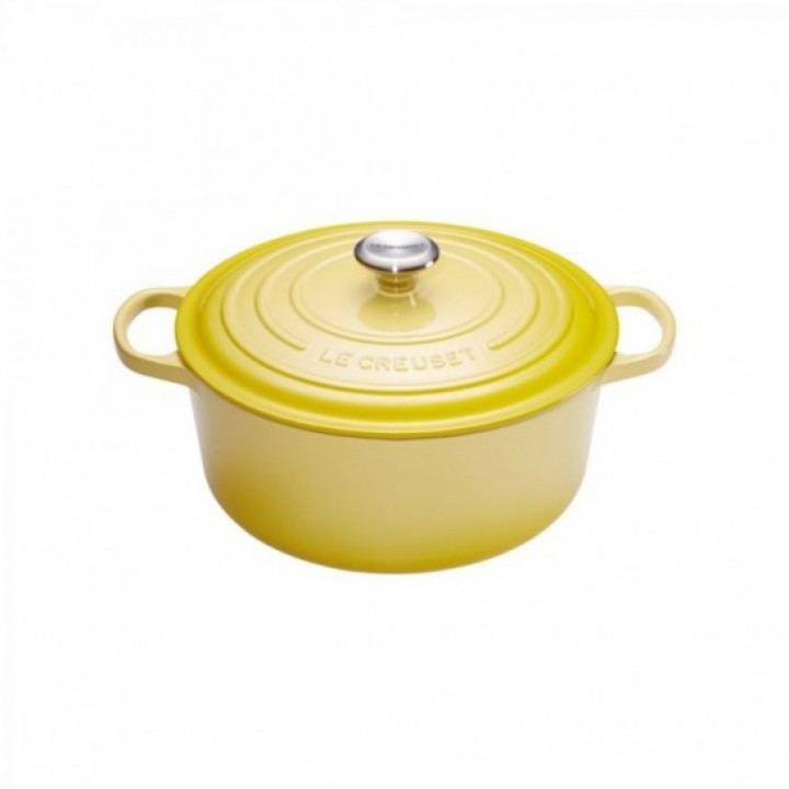 Кастрюля круглая 24 см Жёлтый, стальная ручка, Le Creuset, 21177244032430, Чугун