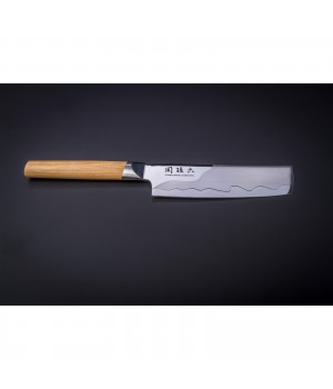 Hож Nakiri для шинковки овощей KAI, Магороку Композит, лезвие 6,5/ 16,5 см., pукоятка светлое многослойное дерево 12 см.