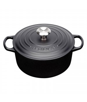 Кастрюля круглая 24 см Чёрный, стальная ручка, Le Creuset, 21177240000430, Чугун