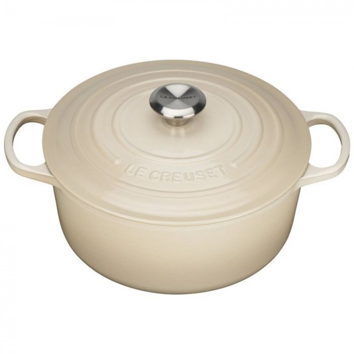 Кастрюля круглая 26 см Песочный, стальная ручка, Le Creuset, 21177266802430, Чугун