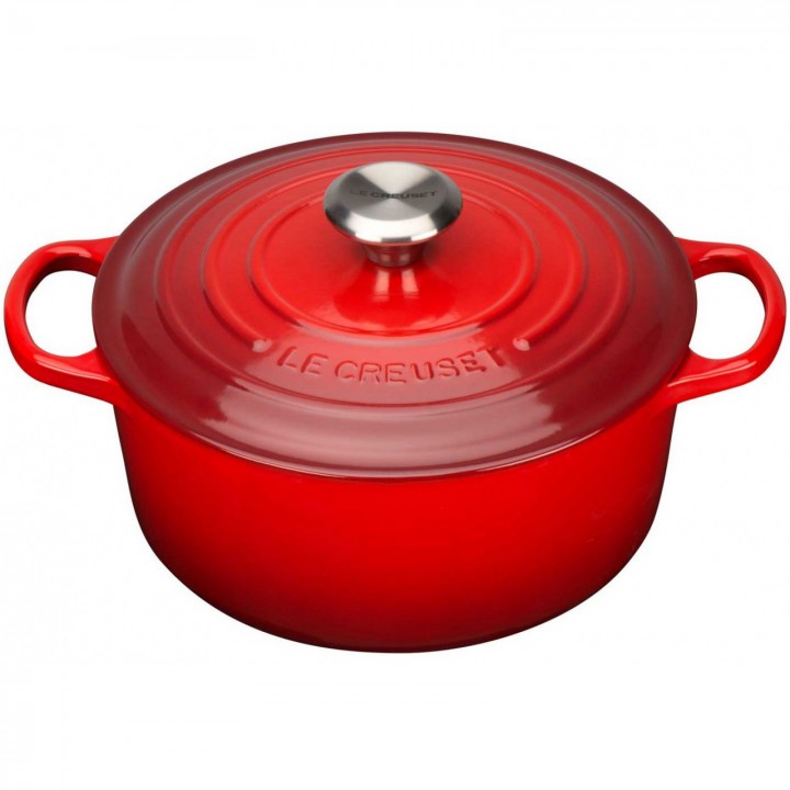 Кастрюля круглая 18 см Вишня, стальная ручка, Le Creuset, 21177180602430, Чугун