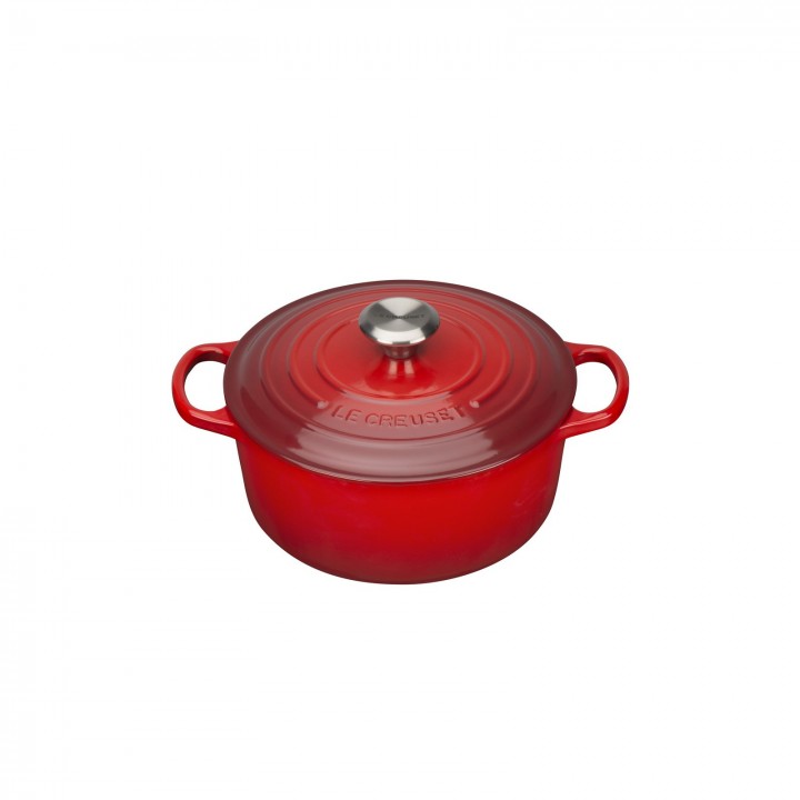 Кастрюля круглая 20 см Вишня, стальная ручка, Le Creuset, 21177200602430, Чугун