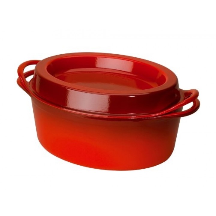 Кастрюля Дофу овальная 30 см Вишня , Le Creuset, 25084300602460, Чугун