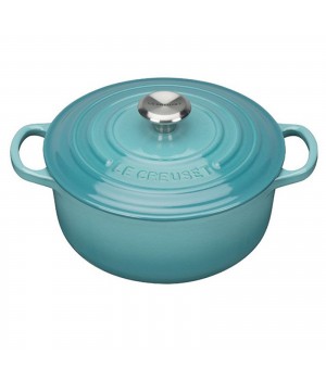 Кастрюля круглая 26 см Бирюза, стальная ручка, Le Creuset, 21177261702430, Чугун