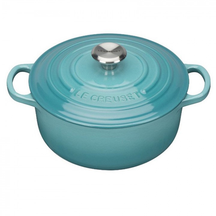 Кастрюля круглая 26 см Бирюза, стальная ручка, Le Creuset, 21177261702430, Чугун