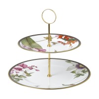 1056236 Этажерка для пирожных, 2 уровня, Hummingbird, Wedgwood, фарфор