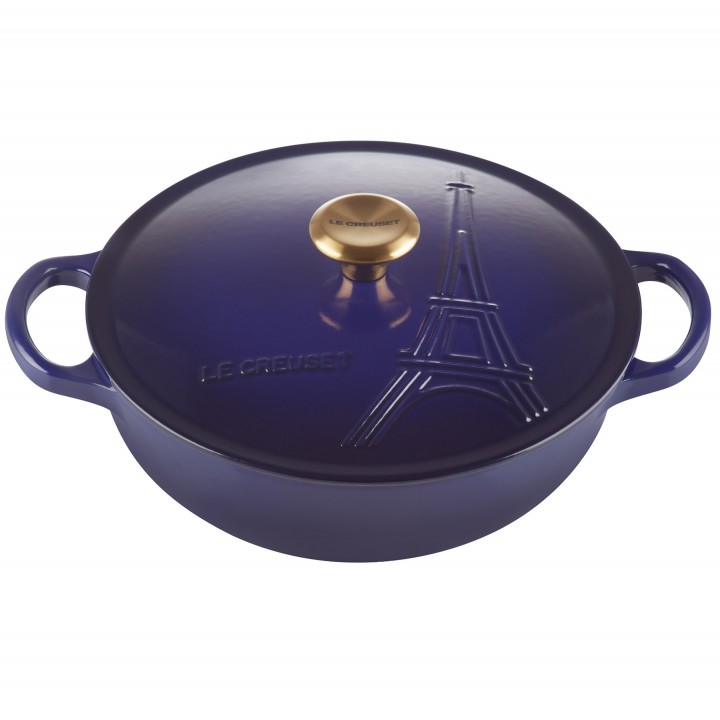 Кастрюля 22см., Eiffel Tower Индиго, ручка золотого цвета, LE CREUSET, 21984224802441