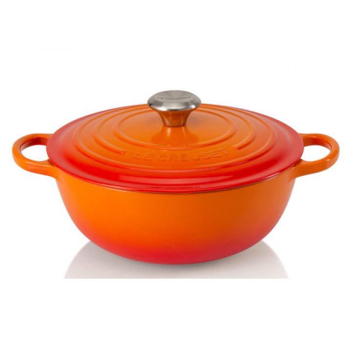 Казан 26 см Огненная лава, стальная ручка, чёрная эмаль, Le Creuset, 21114260900430, Чугун