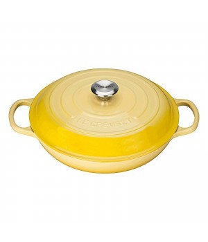 Кастрюля низкая 30 см Жёлтый, стальная ручка, Le Creuset, 21180304032430, Чугун