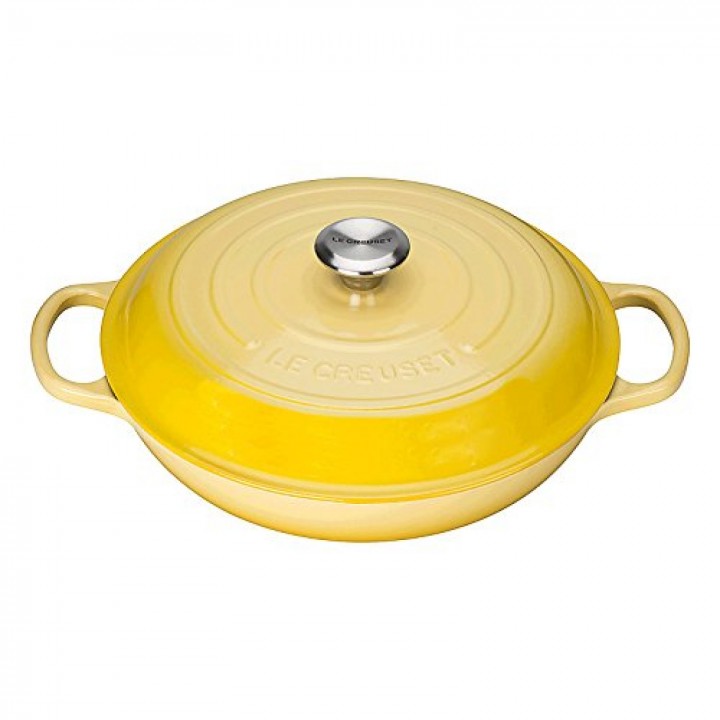 Кастрюля низкая 30 см Жёлтый, стальная ручка, Le Creuset, 21180304032430, Чугун