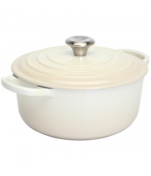 Кастрюля круглая 20 см Меренга, стальная ручка, Le Creuset, 21177207164430, Чугун