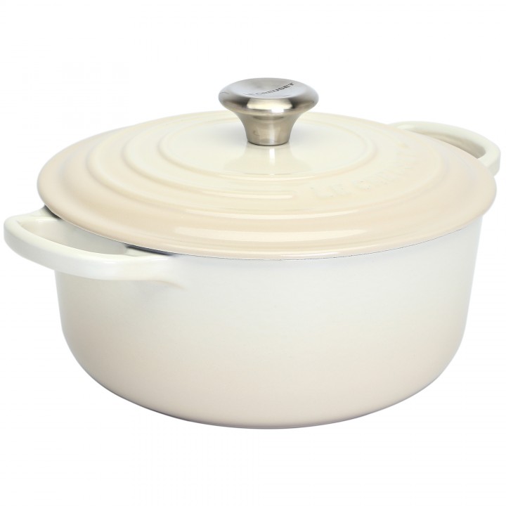 Кастрюля круглая 20 см Меренга, стальная ручка, Le Creuset, 21177207164430, Чугун