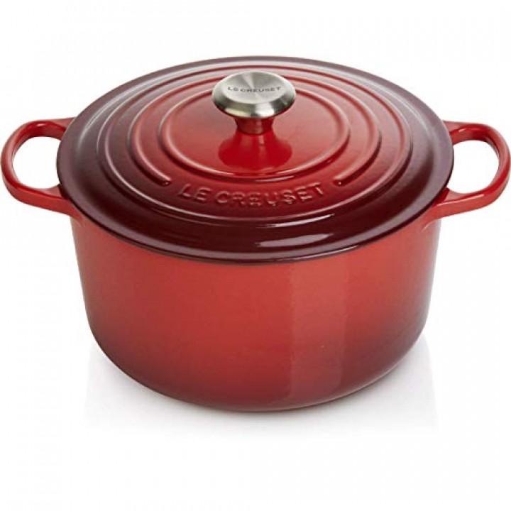 Кастрюля круглая 24 см Вишня, стальная ручка, Le Creuset, 21195240602430, Чугун