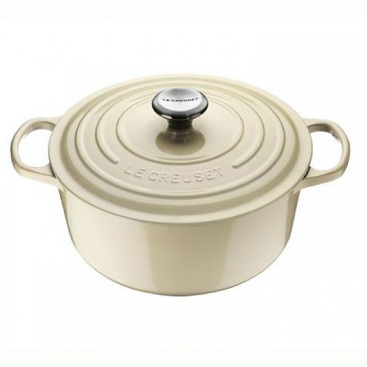 Кастрюля круглая 20 см Крем, стальная ручка, Le Creuset, 21177204814430, Чугун