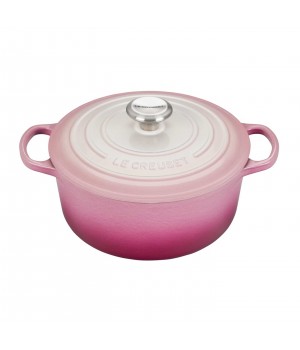 Кастрюля круглая 24 см Омбре розовый, стальная ручка, Le Creuset, 21177246834430, Чугун