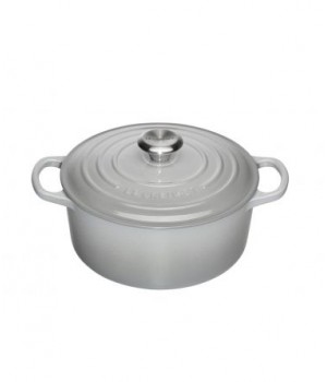 Кастрюля круглая 22 см Дымчатый серый, стальная ручка, Le Creuset, 21177225412430, Чугун