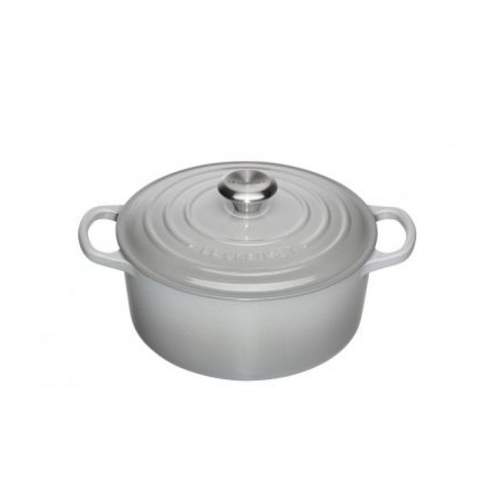 Кастрюля круглая 22 см Дымчатый серый, стальная ручка, Le Creuset, 21177225412430, Чугун