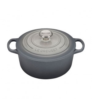 Кастрюля круглая 24 см Омбре серый, стальная ручка, Le Creuset, 21177246844430, Чугун