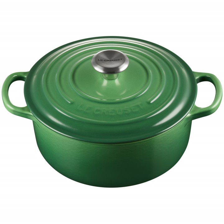 Кастрюля круглая 20 см, Зелёный бамбук, стальная ручка, LE CREUSET, 21177204082430, чугун