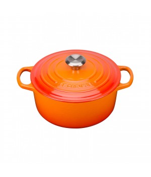 Кастрюля круглая 18 см Огненная лава, стальная ручка, Le Creuset, 21177180902430, Чугун