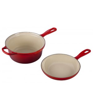 Ковш-сковорода 2-в-1 22 см Вишня, Le Creuset, 25044220602460, Чугун