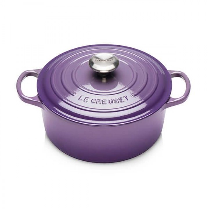 Кастрюля круглая 24 см Ультрафиолет, стальная ручка, Le Creuset, 21177247222430, Чугун