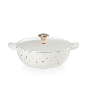 Казан HEARTS 22 см, металлическая ручка золотого цвета, светлая эмаль, Le Creuset, 21074228451449, Чугун