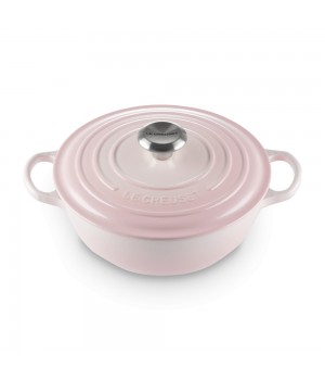 Казан 24 см Светло-розовый, стальная ручка, чёрная эмаль, Le Creuset, 21114247770430, Чугун