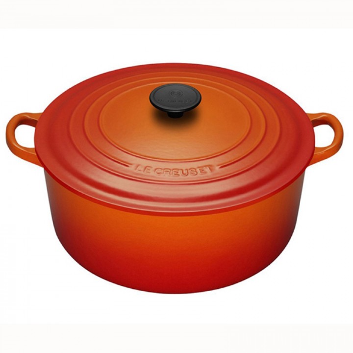 Кастрюля круглая 26 см Огненная лава, стальная ручка, Le Creuset, 21177260902430, Чугун