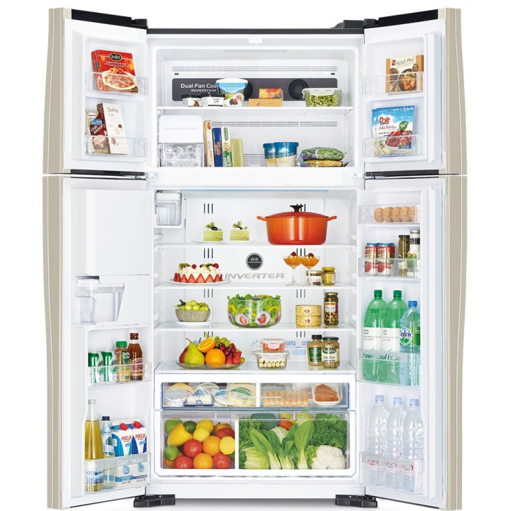 Холодильник Hitachi R-W722 PU1 GBW темно-коричневое стекло