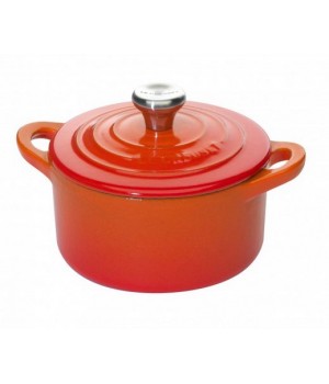 Кастрюля круглая 10 см Огненная лава, стальная ручка, Le Creuset, 21001100900461, Чугун