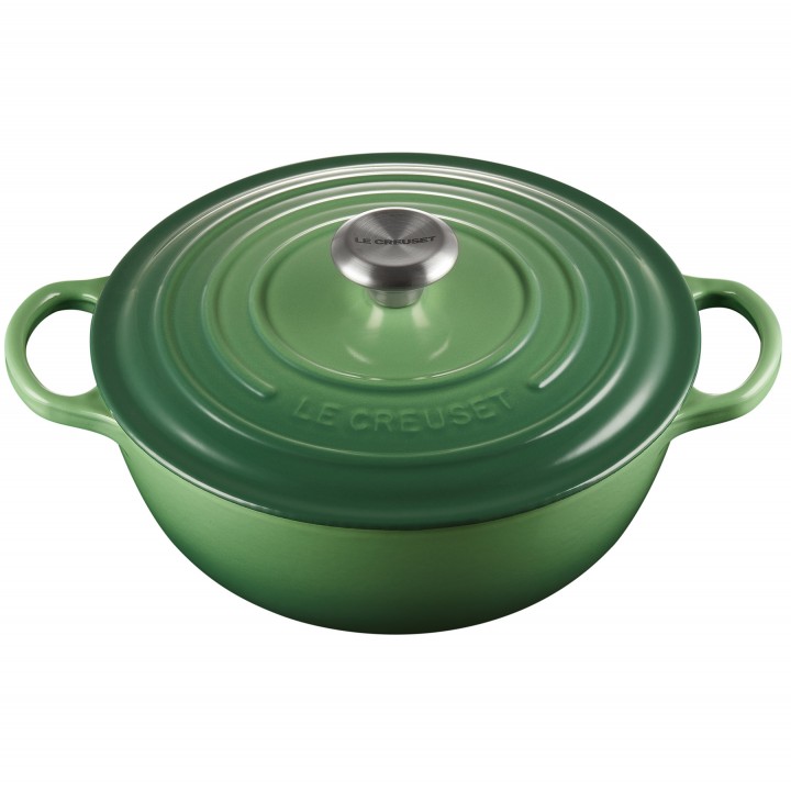 Казан 26 см, Зелёный бамбук, стальная ручка, чёрная эмаль, LE CREUSET, 21114264080430, чугун