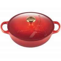 Кастрюля 22см., Eiffel Tower Вишня, ручка золотого цвета, LE CREUSET, 21984220602441