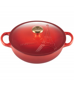 Кастрюля 22см., Eiffel Tower Вишня, ручка золотого цвета, LE CREUSET, 21984220602441