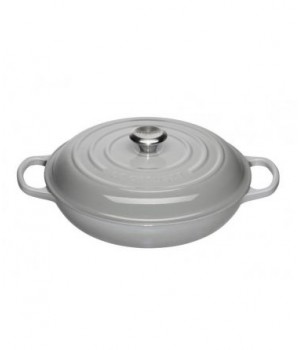 Кастрюля низкая 30 см Дымчатый серый, стальная ручка, Le Creuset, 21180305412430, Чугун