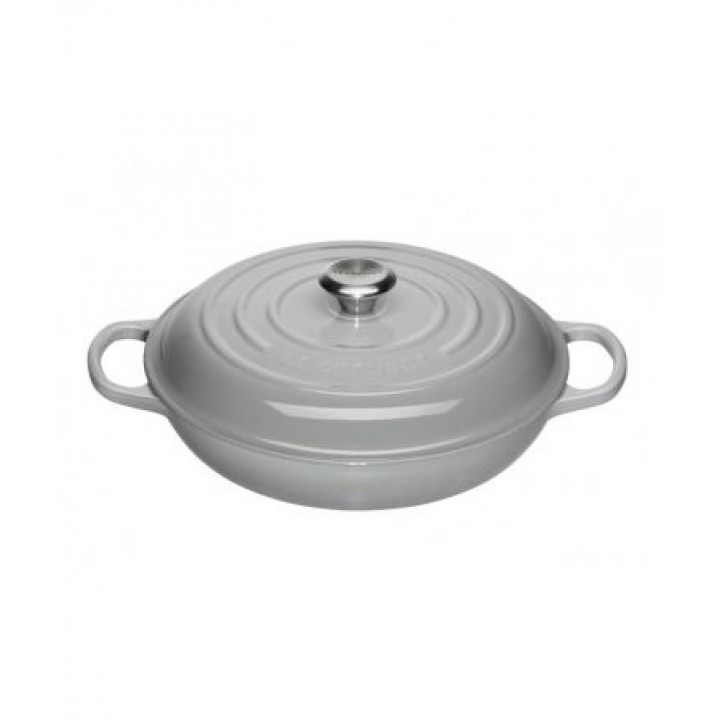 Кастрюля низкая 30 см Дымчатый серый, стальная ручка, Le Creuset, 21180305412430, Чугун